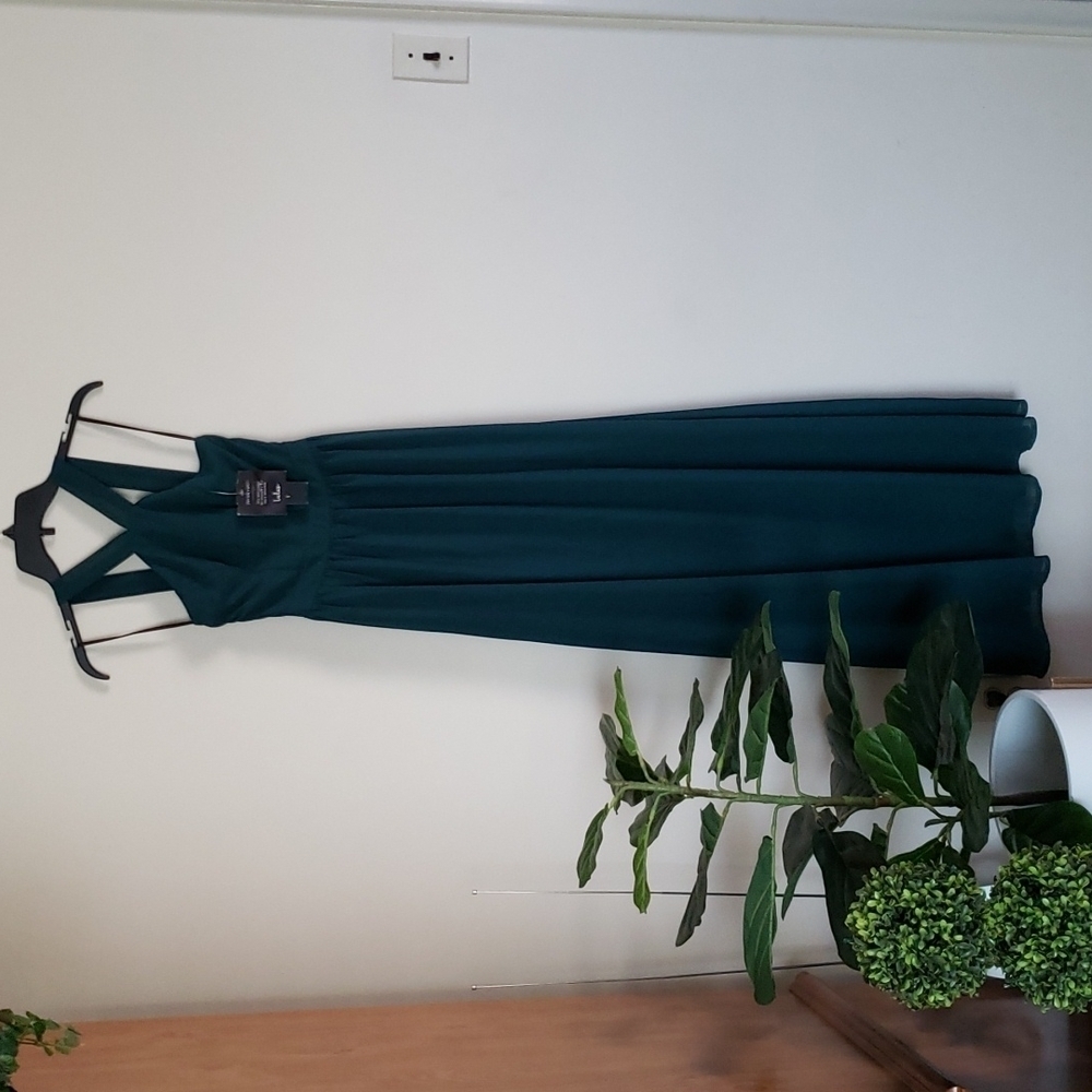 Air of romance dress, Aline, halter, dark green, size XS